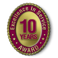 Excellence in Service - 10 Year Award